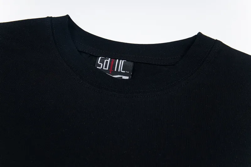 100💰S09#美Chao SAINT white ink direct-injection pure cotton 260g loose short-sleeved T-shirt 15 black, white S-XL
